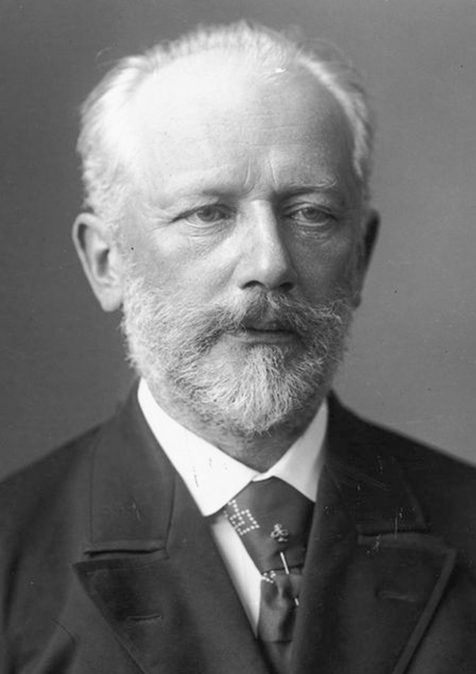 Portretfoto van componist Pjotr Iljitsj Tsjaikovski