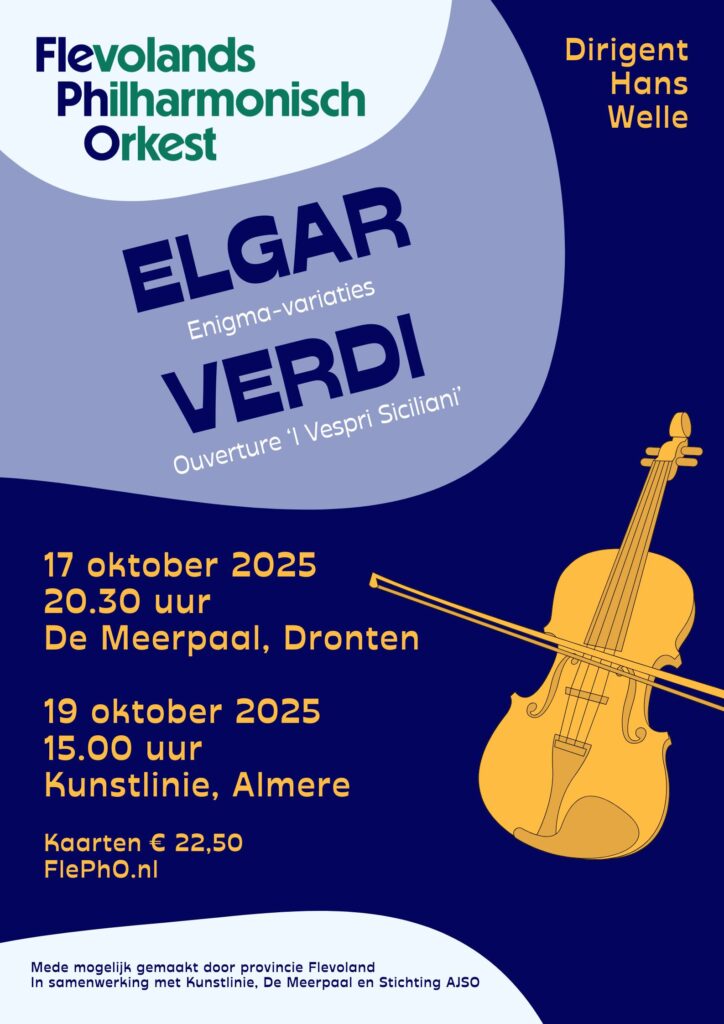 Concertposter van het Flevolands Philharmonisch Orkest