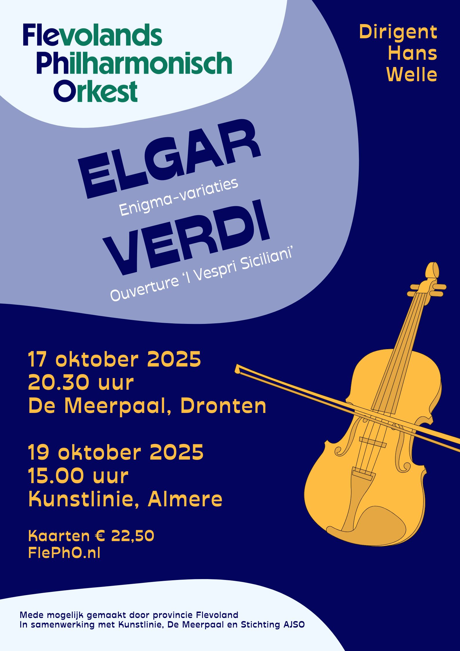 Concertposter van het Flevolands Philharmonisch Orkest